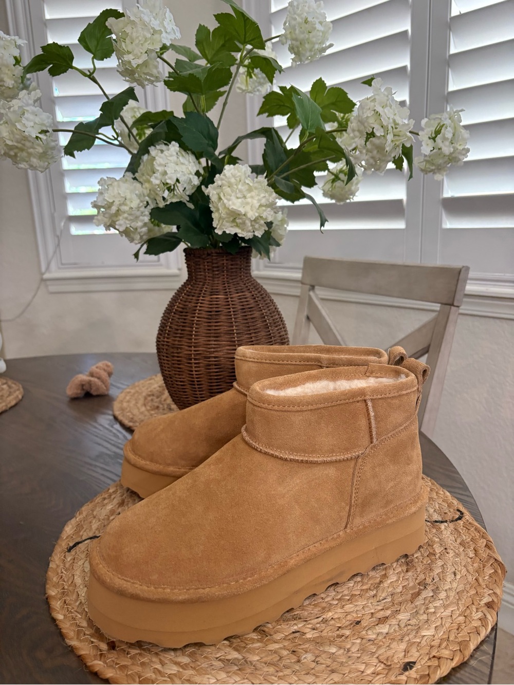 BearPaw Tan Suede Women's Winter Ankle Boots